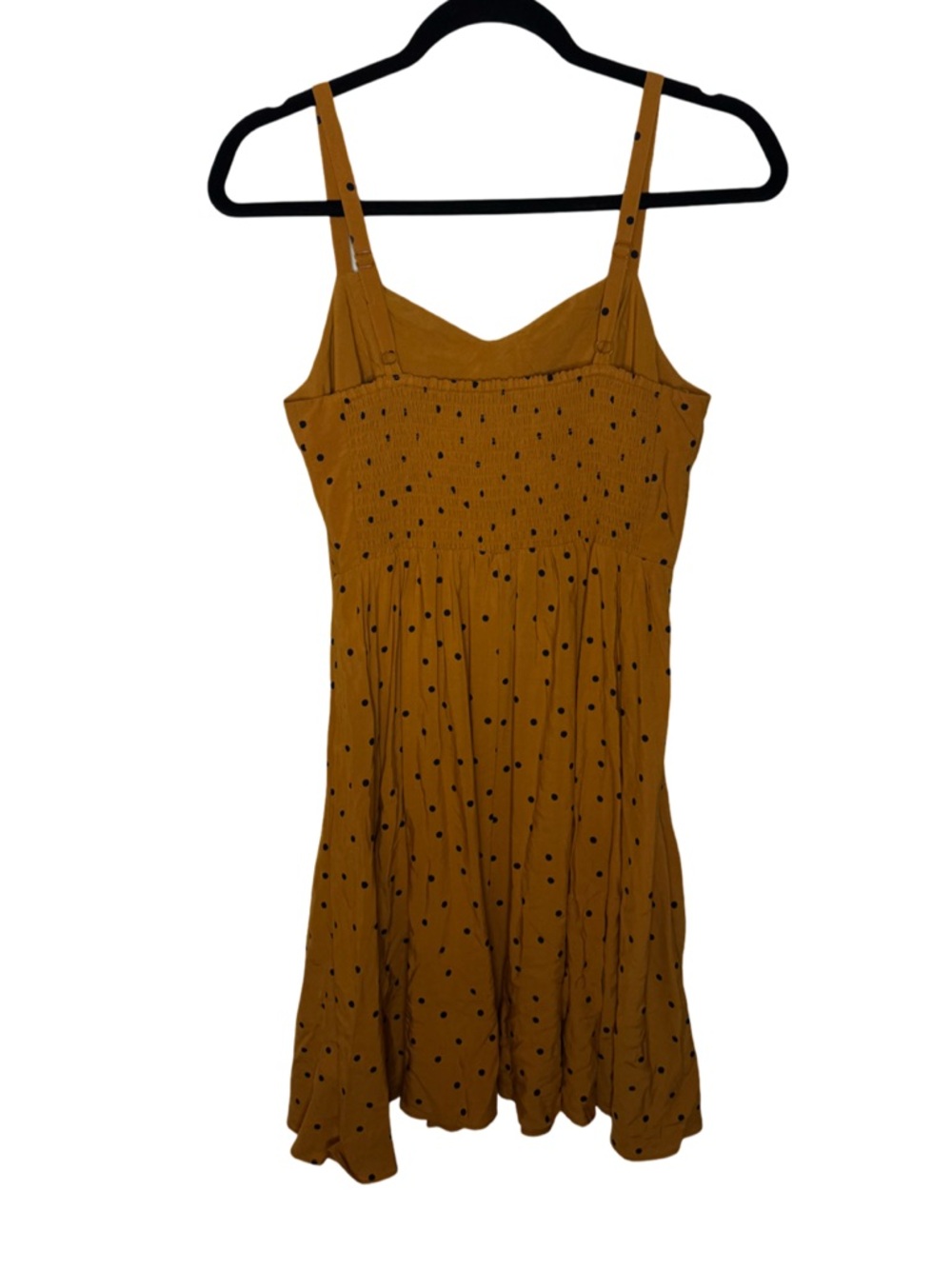 Old Navy Mustard Polka Dot Fit & Flare Cami Dress Size S Above Knee - Picture 6 of 8